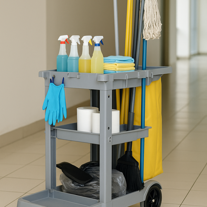 Janitorial Cart Essentials: What Every Cleaning Crew Should Have On Hand