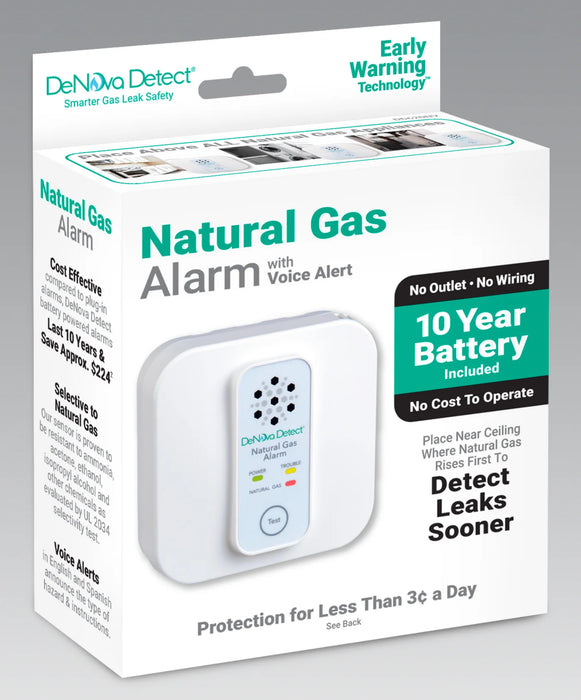 DeNova Detect 10-Year 100% Battery-Powered Natural Gas Alarm