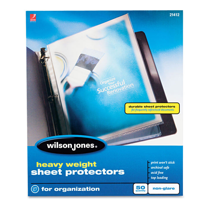 Heavyweight Top-Loading Sheet Protectors, Nonglare Finish, Letter, 50/Box