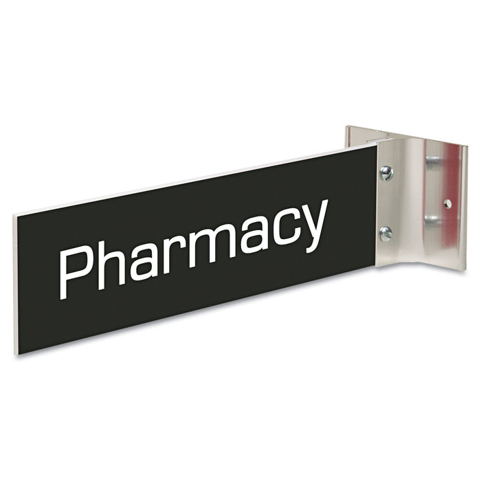 Custom Engraved Hallway Sign, 2x10, Silver Holder