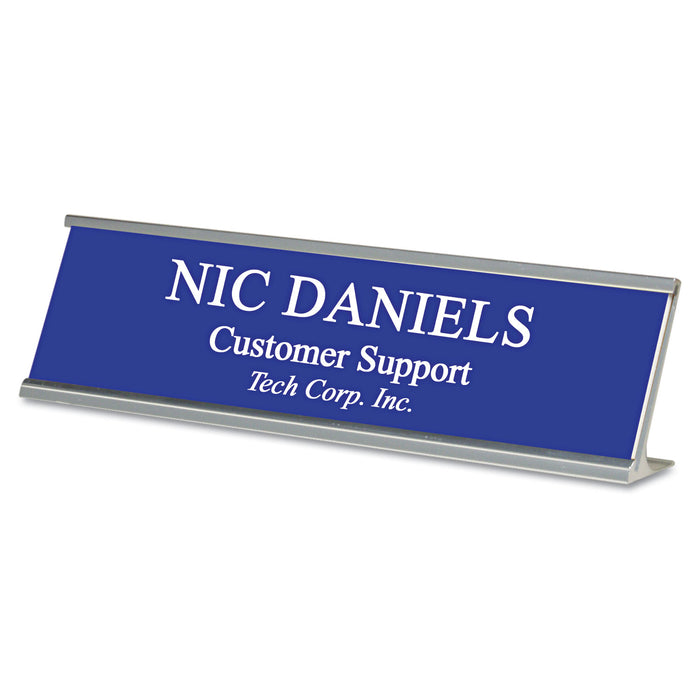 Custom Desk/Counter Sign, 2x8, Silver Frame