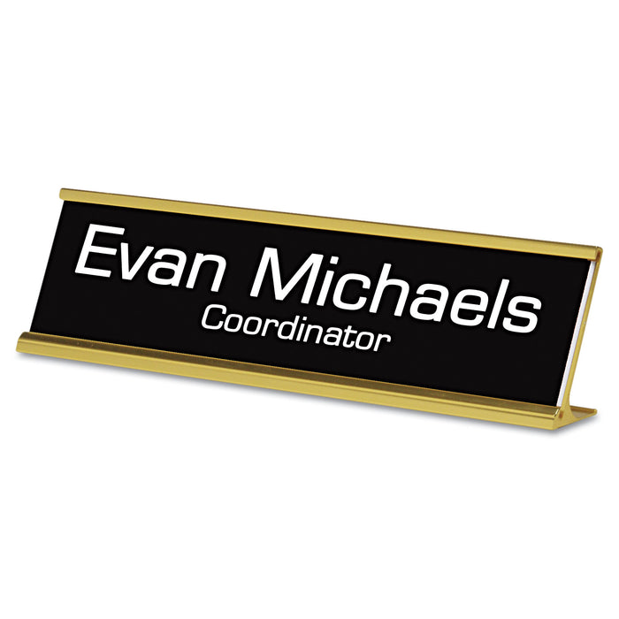 Custom Desk/Counter Sign, 2x8, Gold Frame