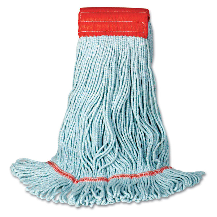 EchoMop with Looped-End Wet Head, Synthetic/Cotton, Medium, Blue, 12/Carton