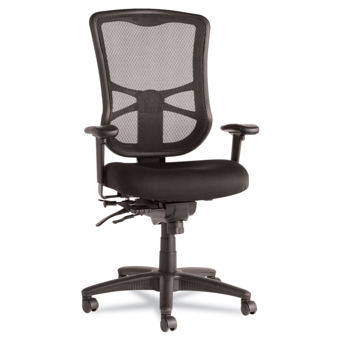 Alera Elusion Series Mesh High-Back Multifunction Chair, Supports up to 275 lbs, Black Seat/Black Back, Black Base