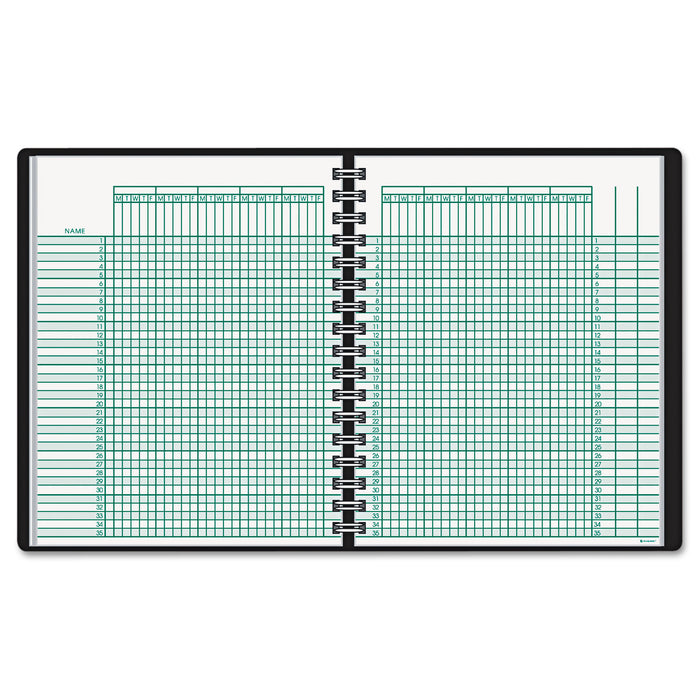 Undated Class Record Book, 10 7/8 x 8 1/4, Black