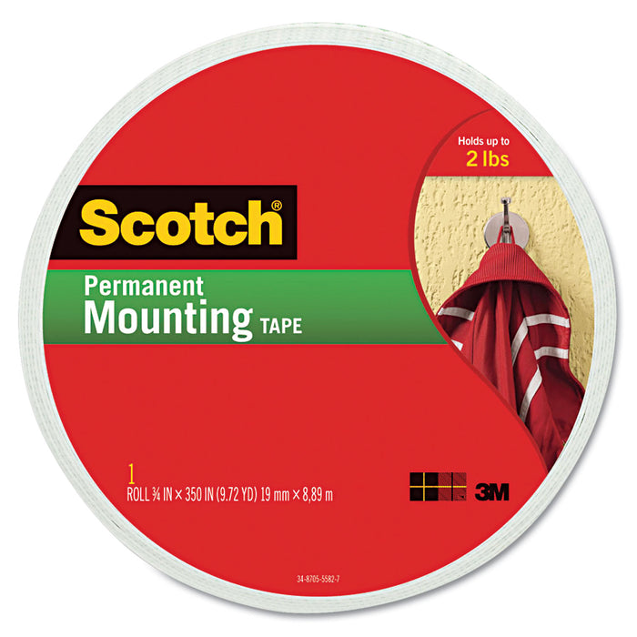 Foam Mounting Double-Sided Tape, 3/4" Wide x 350" Long