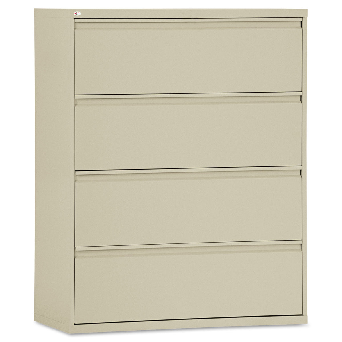 Four-Drawer Lateral File Cabinet, 42w x 18d x 52.5h, Putty — One Source ...
