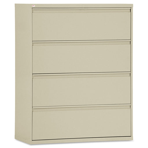 5h Lateral File Four-Drawer Lateral File Cabinet, 42w x 18d x 52.5h, Putty — One Source ...