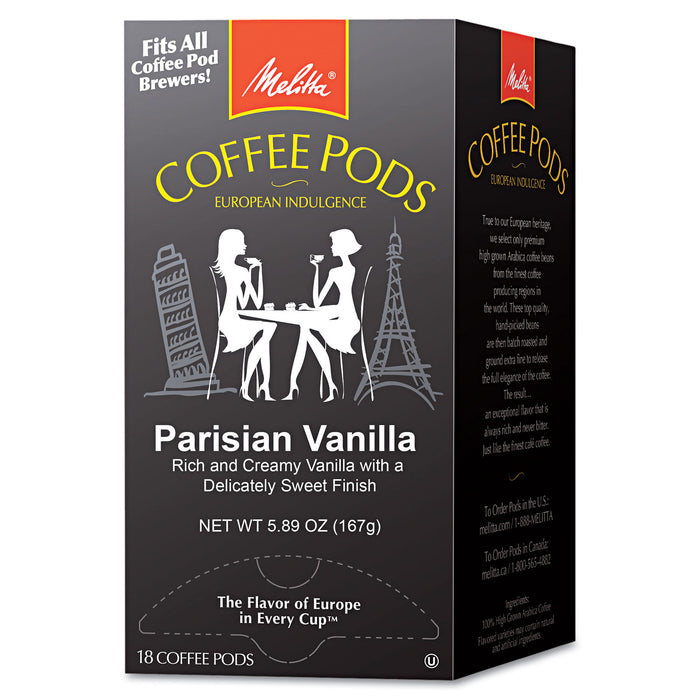Coffee Pods, Parisian Vanilla, 18 Pods/Box