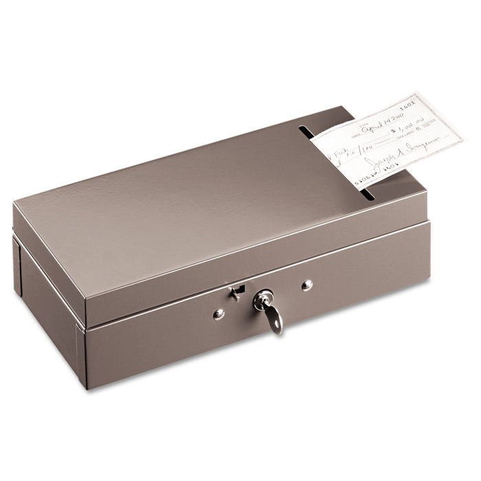 Steel Bond Box with Check Slot, Disc Lock, Gray