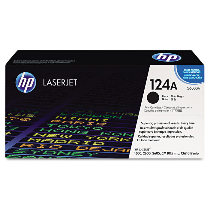 HP 124A, (Q6000A) Black Original LaserJet Toner Cartridge