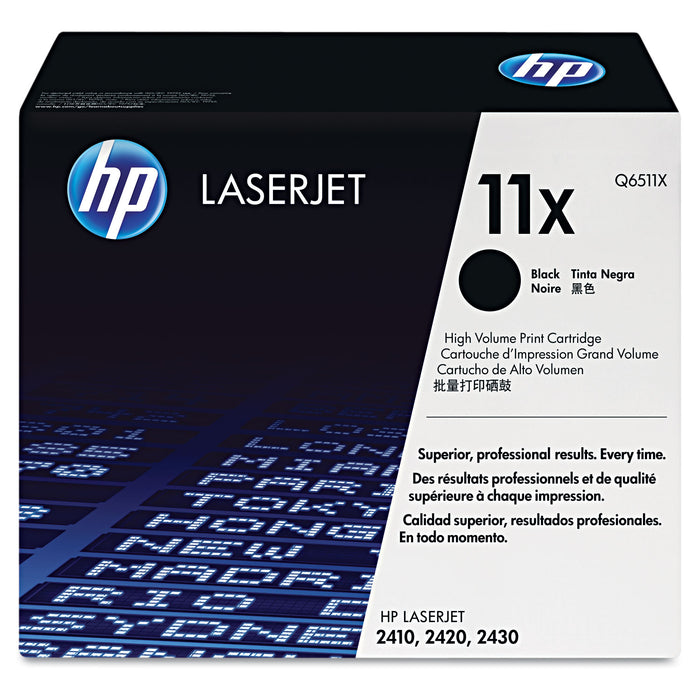 HP 11X, (Q6511X) High Yield Black Original LaserJet Toner Cartridge