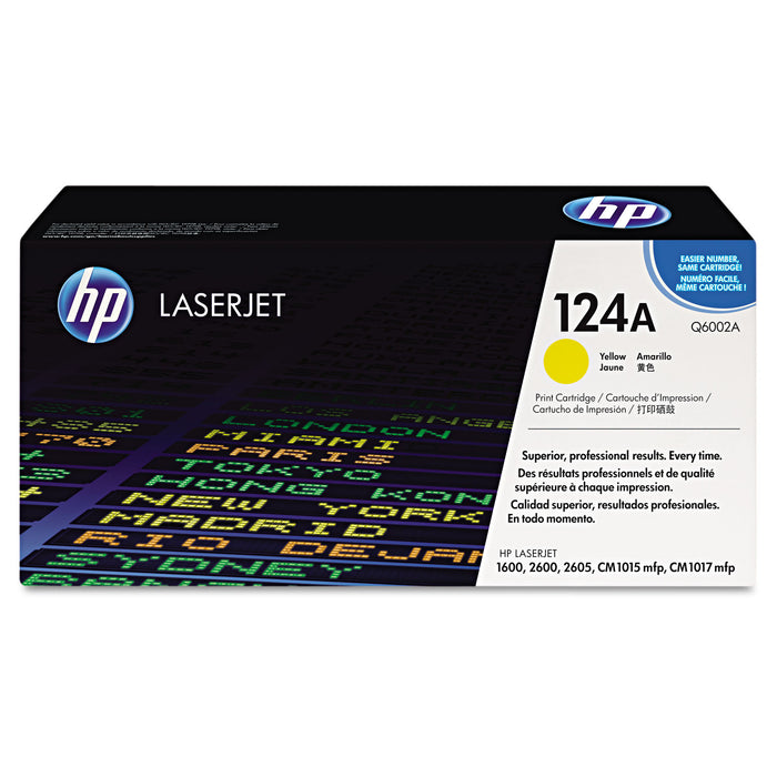 HP 124A, (Q6002A) Yellow Original LaserJet Toner Cartridge