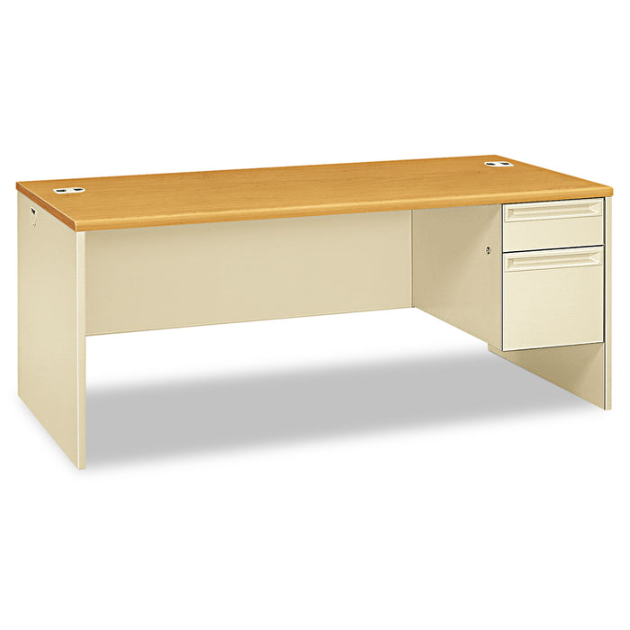 38000 Series Right Pedestal Desk, 72w x 36d x 29.5h, Harvest/Putty