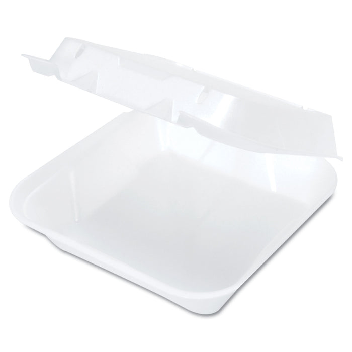 Snap-It Vented Foam Hinged Container, White, 8-1/4 x 8 x 3, 100/Bag, 2 Bags/CT