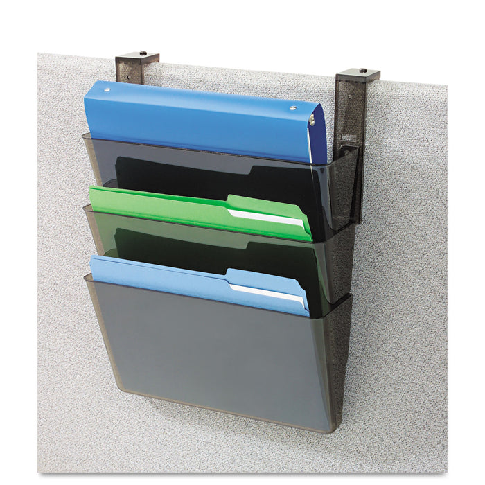 DocuPocket Three-Pocket File Set for Partition Walls, Letter, 13 x 7 x 4, Smoke