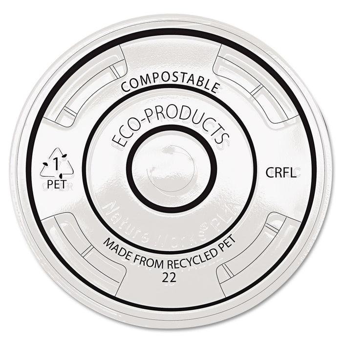 BlueStripe Recycled Content Cold Cup Flat Lids, F/9-24oz Cups, 100/PK, 10 PK/CT