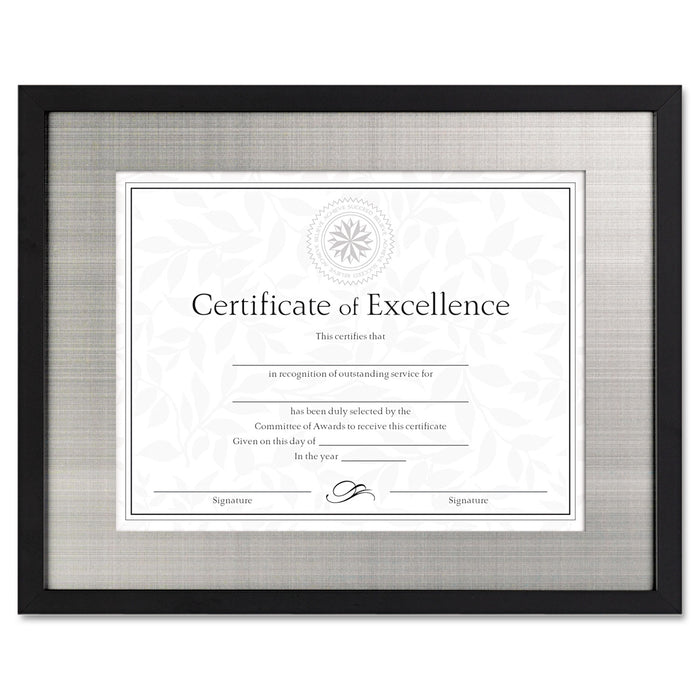 Contemporary Wood Frame, Silver Metal Mat, 11 x 14, 8 1/2 x 11, Black