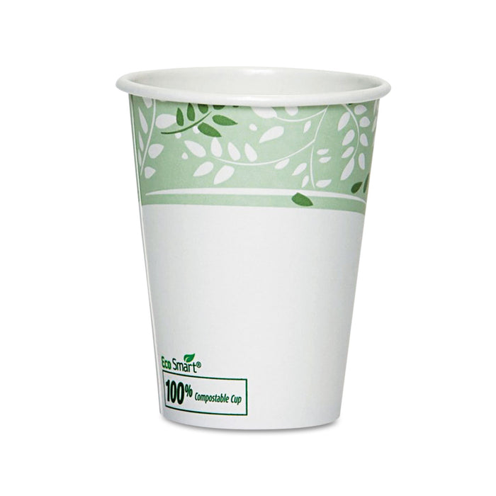 EcoSmart Hot Cups, Paper w/PLA Lining, Viridian, 8oz, 50/Pack