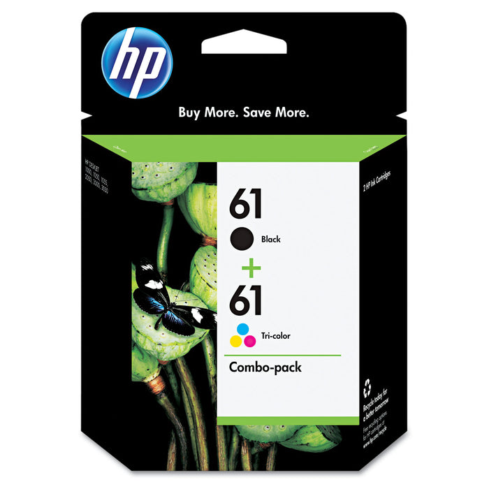 HP 61, (CR259FN) 2-pack Black/Tri-Color Original Ink Cartridges
