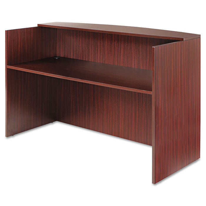 Alera Valencia Series Reception Desk with Counter, 71w x 35.5d x 42.5h, Mahogany
