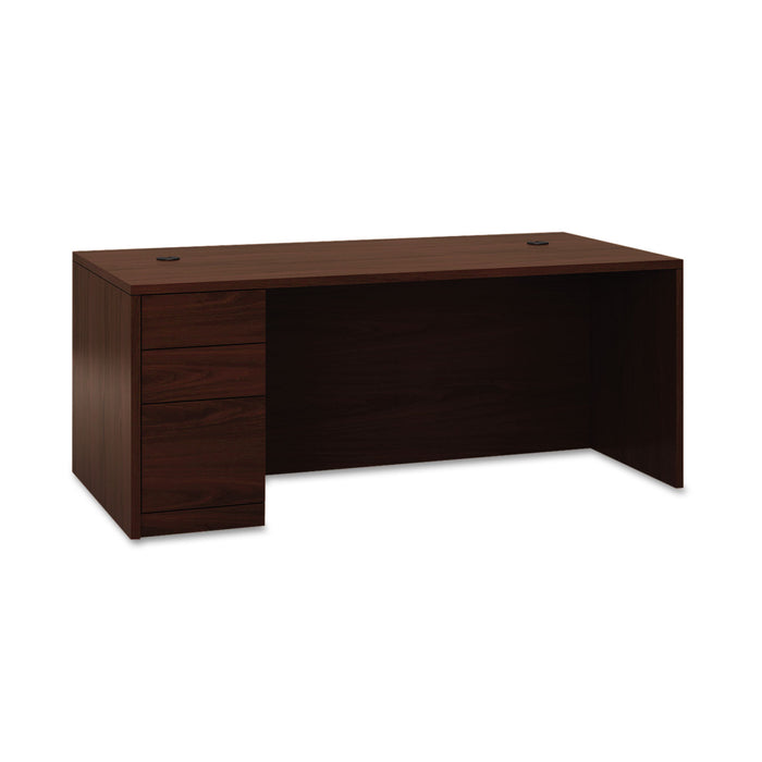 10500 Series "L" Single Pedestal Desk, Left Full-Height Ped, 72w x 36d x 29.5h, Mahogany
