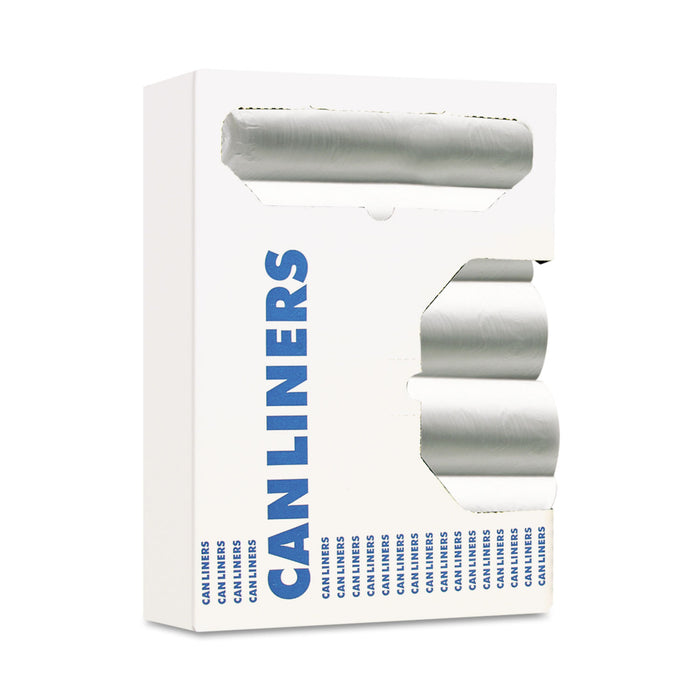 High-Density Can Liners, 10 gal, 6 microns, 24" x 24", Natural, 1,000/Carton