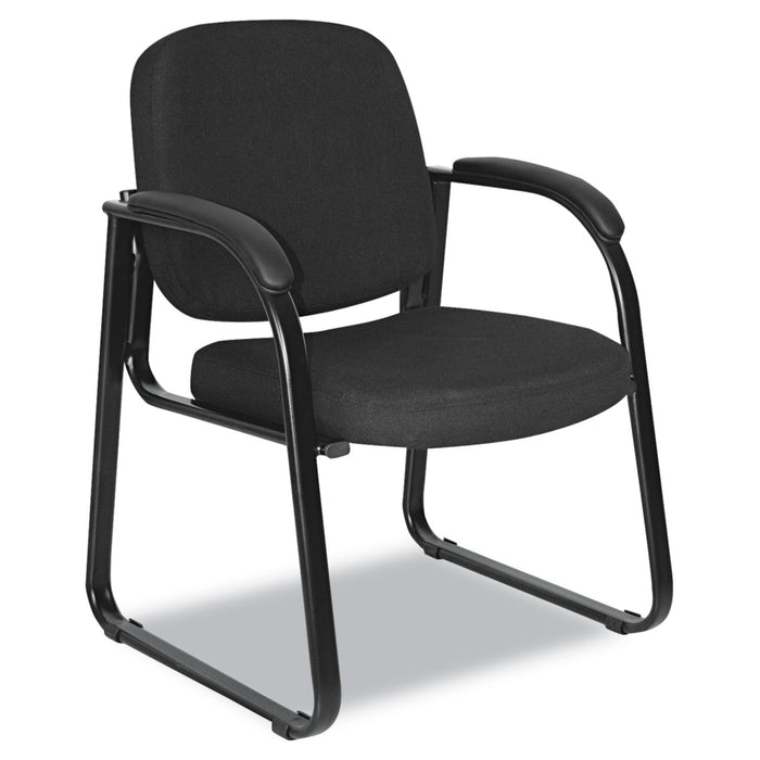 Alera Genaro Series Half-Back Sled Base Guest Chair, 24.63" x 26.63" x 34", Black Seat/Black Back, Black Base