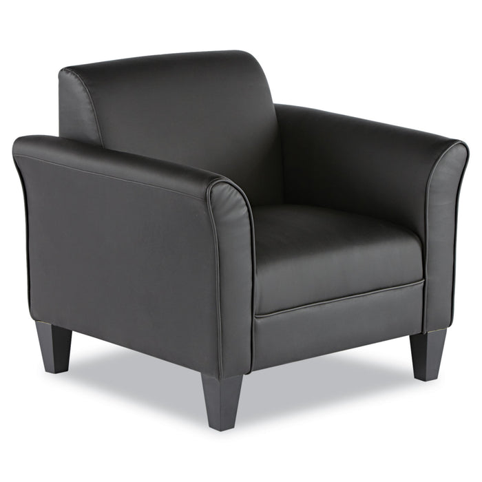 Alera Reception Lounge Sofa Series Club Chair, 35.43'' x 30.70'' x 32.28'', Black Seat/Black Back, Black Base