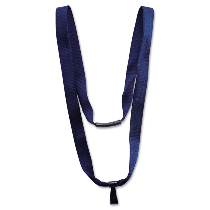 Earth-Friendly Lanyard, J-Hook Style, 36" Long, Blue, 10/Pack