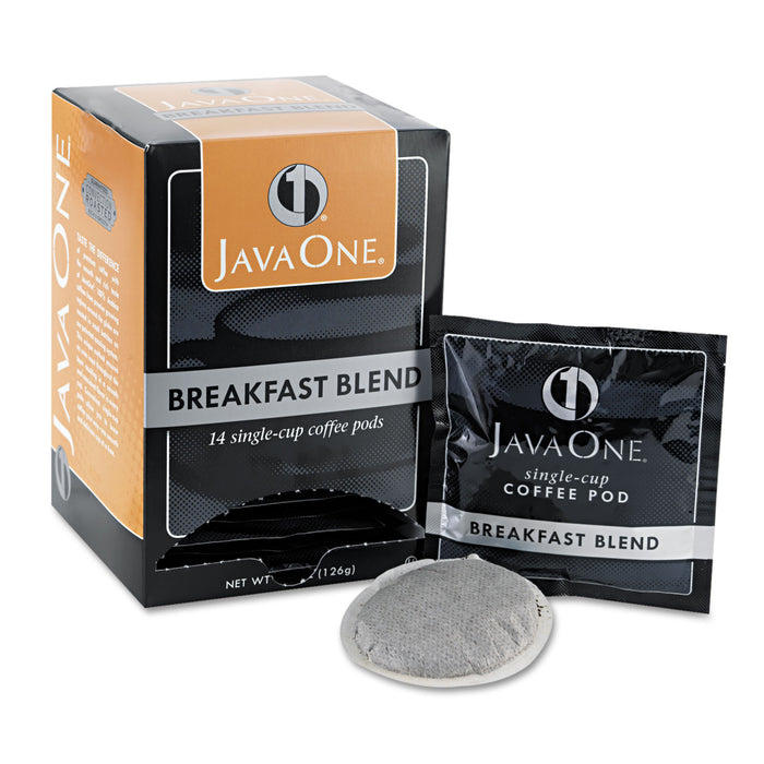 Coffee Pods, Breakfast Blend, Single Cup, 14/Box