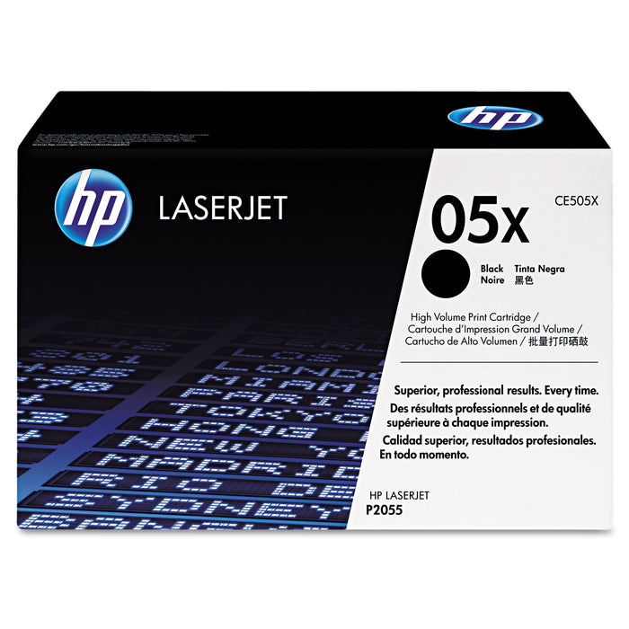 HP 05X, (CE505X) High Yield Black Original LaserJet Toner Cartridge