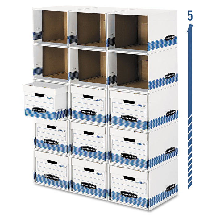 File/Cube Box Shell, Legal/Letter, 12 x 15 x 10, White/Blue