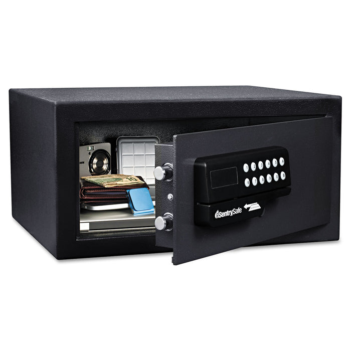 Electronic Security Safe, 0.41 cu ft, 11.4w x 10.4d x 7.6h, Black