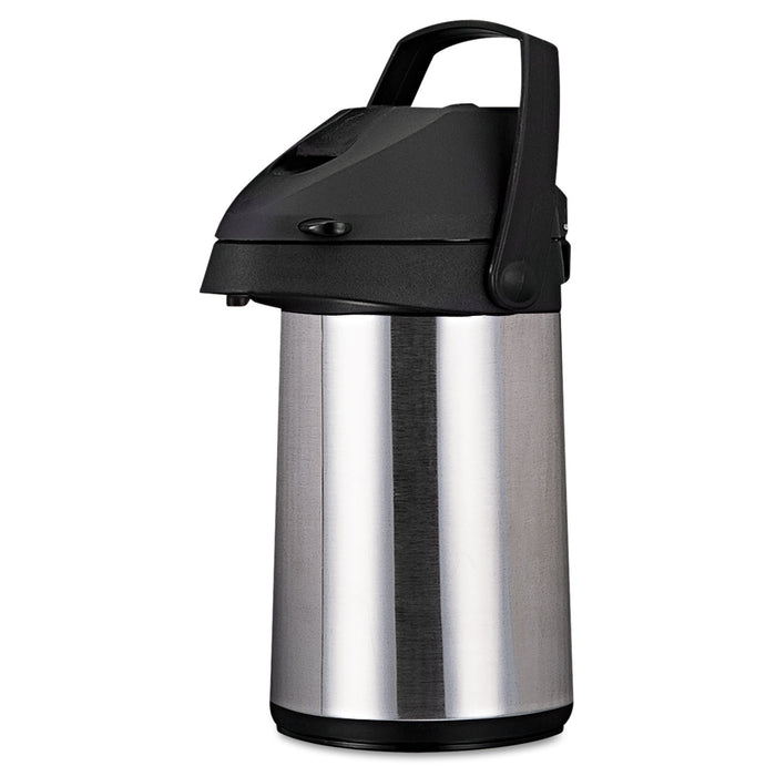 Direct Brew/Serve Insulated Airpot with Carry Handle, 2200mL, Stainless Steel