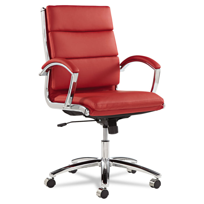Alera Neratoli Mid-Back Slim Profile Chair, Supports up to 275 lbs, Red Seat/Red Back, Chrome Base
