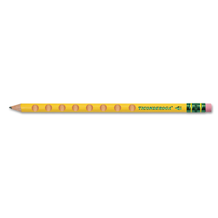 Groove Pencils, HB (#2), Black Lead, Yellow Barrel, 10/Pack