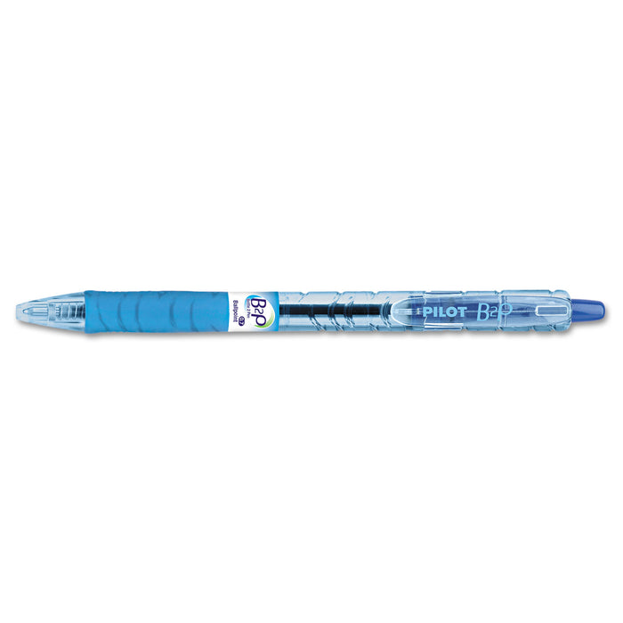 B2P Bottle-2-Pen Retractable Ballpoint Pen, 0.7mm, Blue Ink, Translucent Blue Barrel, Dozen