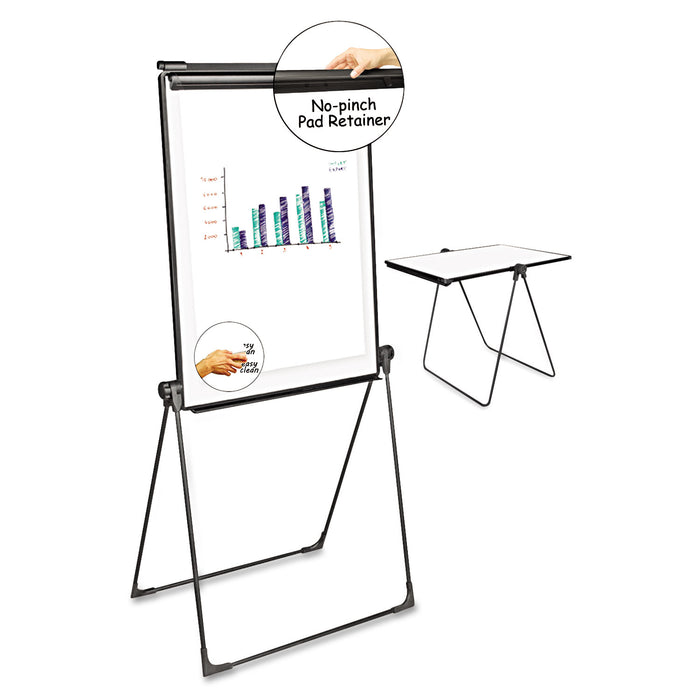 Foldable Double-Sided Dry Erase Easel, Two Configurations, White Board: 29 x 41