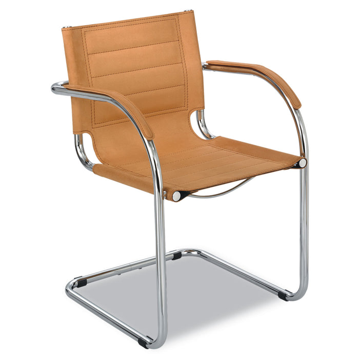 Flaunt Series Guest Chair, 21.5" x 23" x 31.75", Camel Seat/Camel Back, Chrome Base