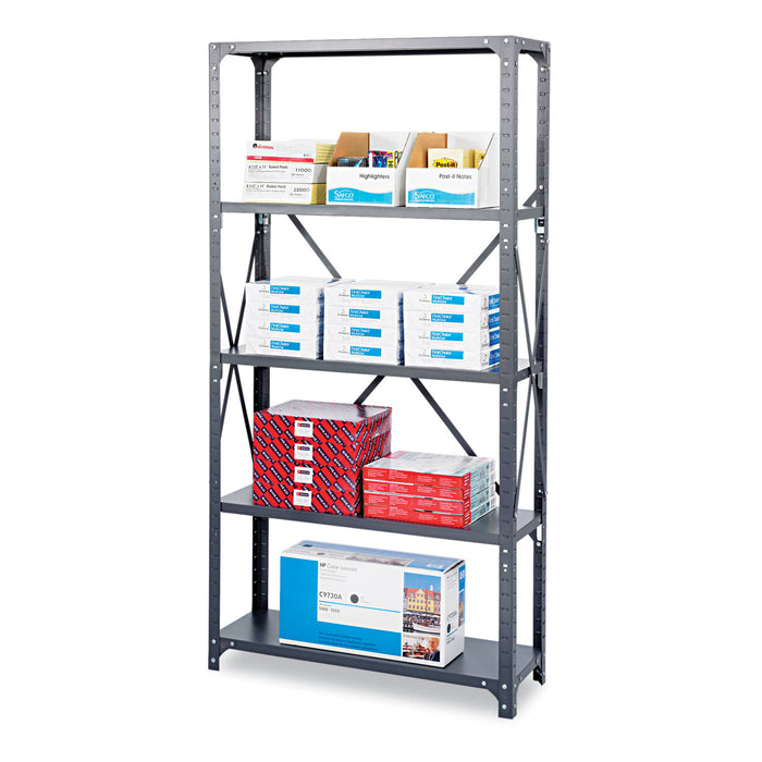 Commercial Steel Shelving Unit, Five-Shelf, 36w x 24d x 75h, Dark Gray