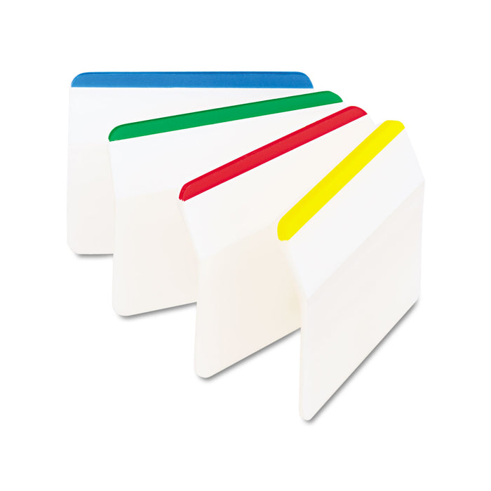 2" Angled Tabs, Lined, 1/5-Cut Tabs, Assorted Primary Colors, 2" Wide, 24/Pack