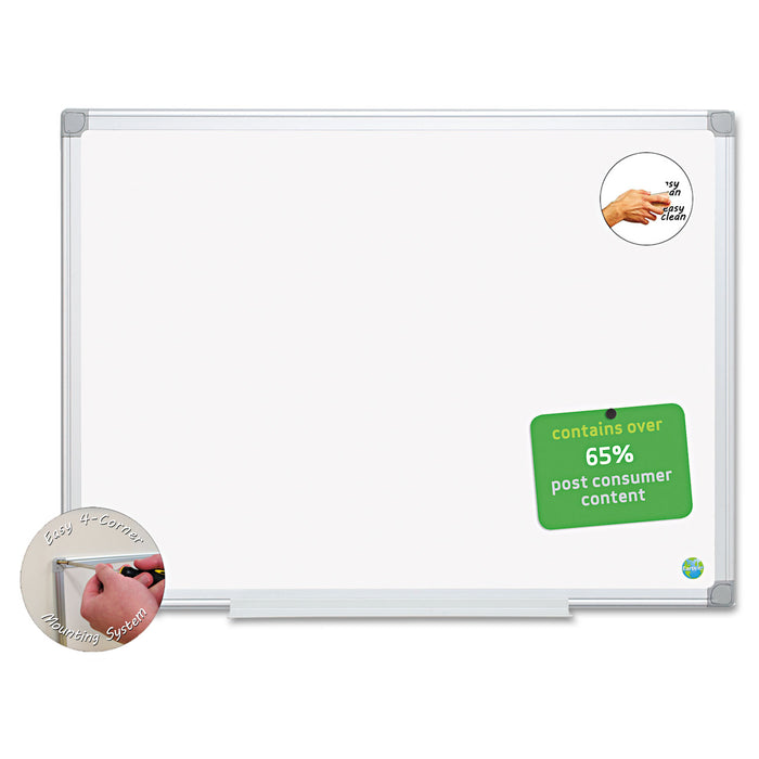 Earth Easy-Clean Dry Erase Board, White/Silver, 18x24