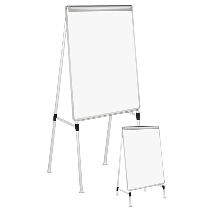 Dry Erase Easel Board, Easel Height: 42" to 67", Board: 29" x 41", White/Silver