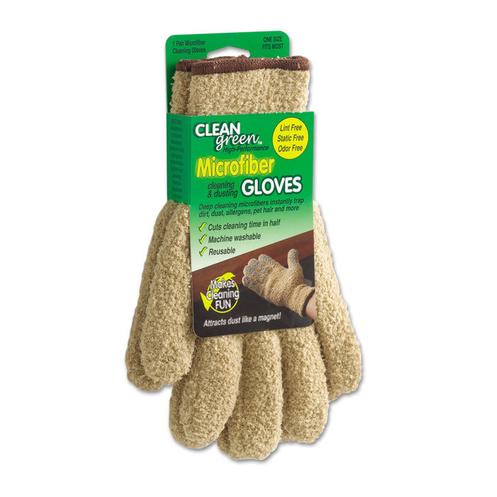 CleanGreen Microfiber Cleaning and Dusting Gloves, Pair