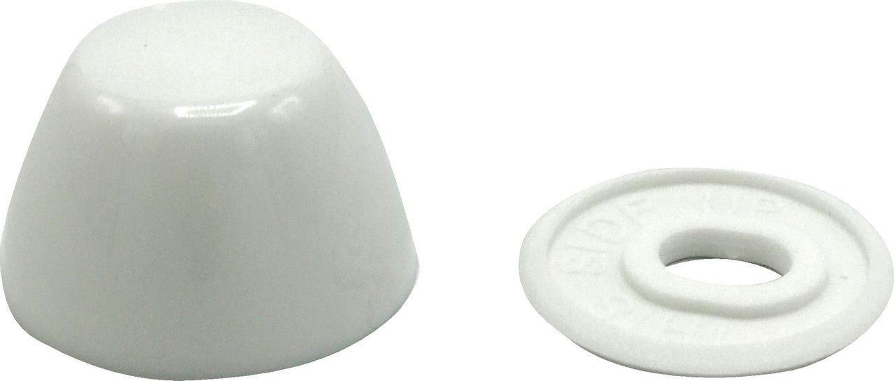 White Plastic Toilet Bolt Caps (Pair)