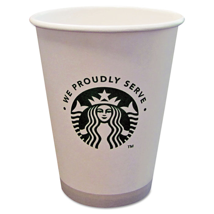Hot Cups, 12oz, White with Green Logo, 1000/Carton
