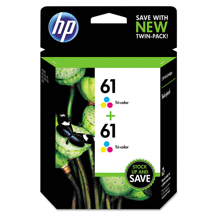 HP 61, (CZ074FN) 2-pack Tri-color Original Ink Cartridges