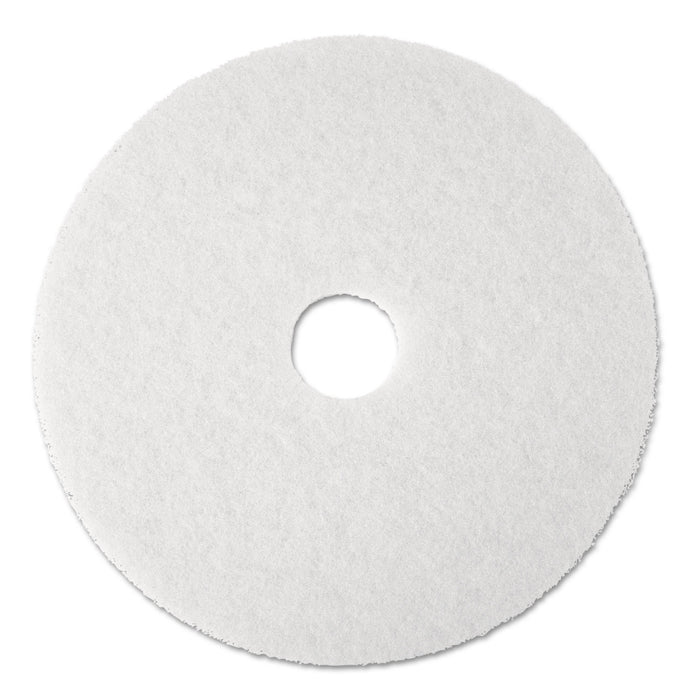 Super Polish Floor Pad 4100, 19" Diameter, White, 5/Carton