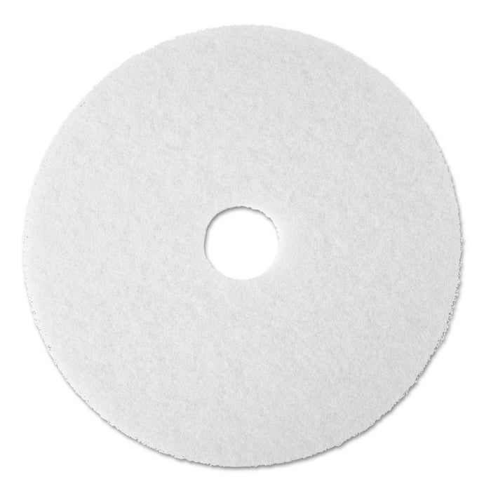 Super Polish Floor Pad 4100, 17" Diameter, White, 5/Carton